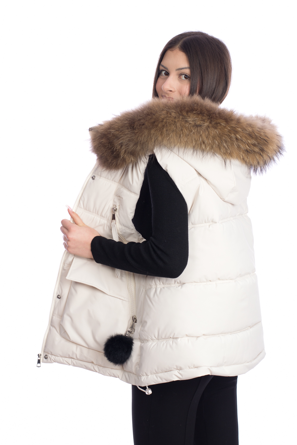 Грейка с големи джобове 2 помпона заек гарнитура енот